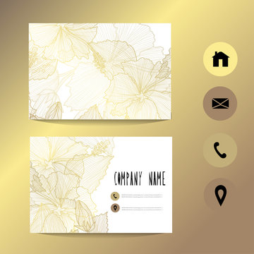 golden business card template