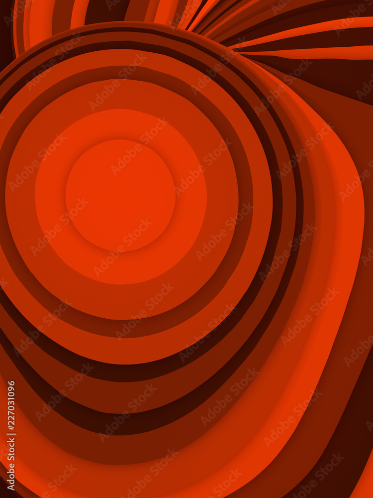 Poster Colored sliced shape. Computer generated abstract geometric 3D render illustration
