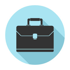 Vector Briefcase Business Silhouette Icon Illustration.
