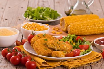 Corn burgers.