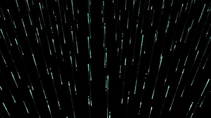 Abstract dark background animation with moving lines in perspective. Futuristic science concept.