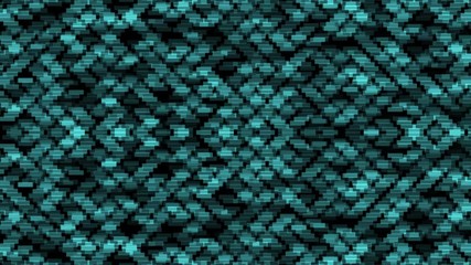 Shapes moving in blue mosaic pattern. Abstract graphic background animation.