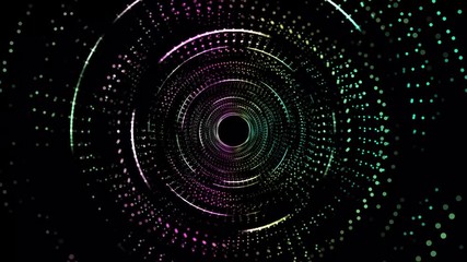 Sci fi tunnel background texture. Animation of futuristic fantasy technology. Space travel backdrop.