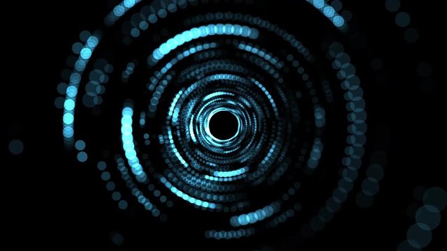 Science tunnel background texture. Animation of futuristic fantasy technology. Space travel backdrop.