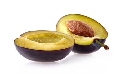 Plum with half isolated