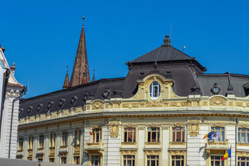 Obraz premium Sibiu, Transylvania, Romania, main town square