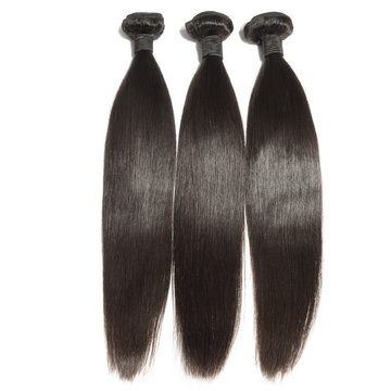 Straight Black Human Hair Weaves Extensions Bundles