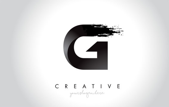G Letter Design with Brush Stroke and Modern 3D Look.