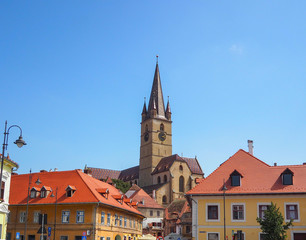 Obraz premium the view of the Cathedral in Sibiu Romania