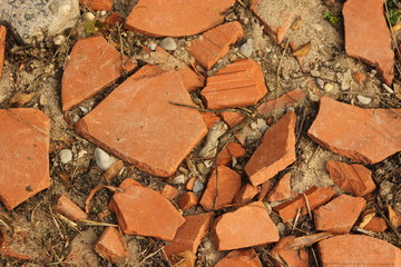 pile of red bricks