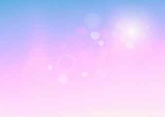 Vector illustration of pastel color abstract background with bokeh