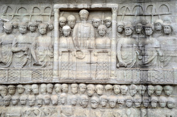 Base of the Obelisk of Theodosius. The Obelisk is the Ancient Egyptian obelisk in the Hippodrome of...