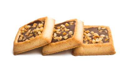 cookies with chocolate and nuts isolated