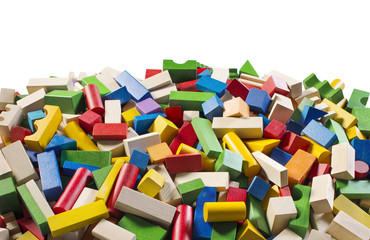 Colorful wooden building blocks