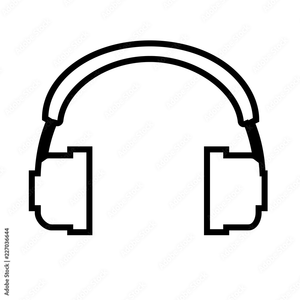 Poster Vector headphone outline icon. Headphone isolated concept symbol or design element in linear style