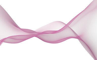 Abstract light red wave. Bright light red ribbon on white background. Abstract red smoke. Light red scarf. Raster air background. 3D illustration