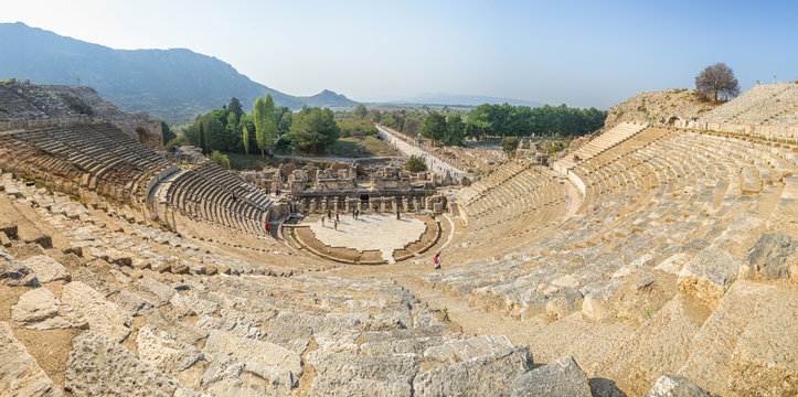 Panoramic view of the Amphitheatre at Ephesus, Turkey