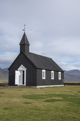 Fototapeta na wymiar Buðir black church, Southern edge of the Snæfellsness peninsular.