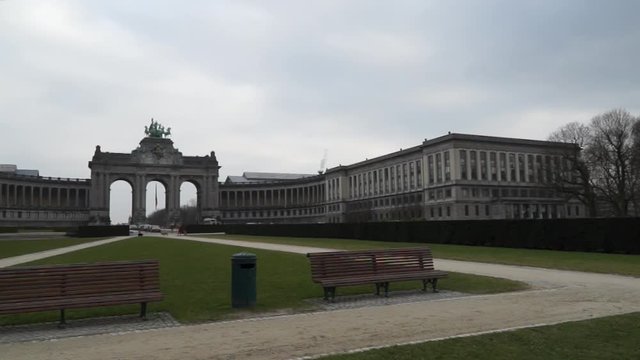 Brussels, Belgium - 02/14/2017 View of Cinquantenaire park