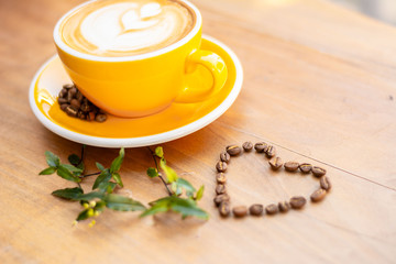 Coffee. Cappuccino. Good morning concept. Cup of coffee with milk