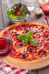 Hot Homemade Pepperoni Pizza