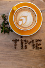 Coffee. Cappuccino. Good morning concept. Cup of coffee with milk