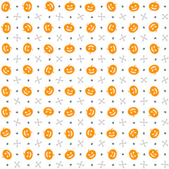 Halloween background. Seamless pattern design. Vector illustration