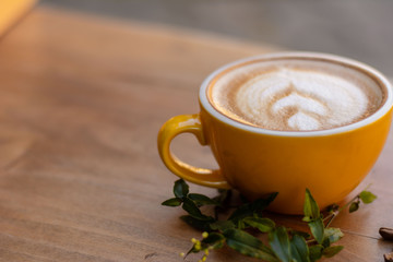 Coffee. Cappuccino. Good morning concept. Cup of coffee with milk