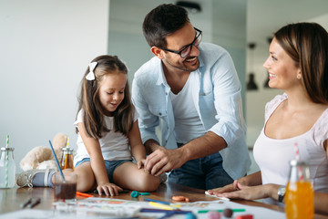 Fototapeta premium Happy family having fun time at home