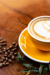 Coffee. Cappuccino. Good morning concept. Cup of coffee with milk