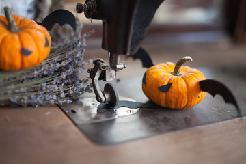 Fairy tale of Pumpkin with wings carved for the holiday of halloween