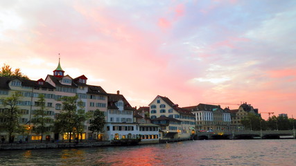 Fototapeta premium Sunset in Zurich. Switzerland