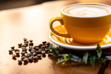 Coffee. Cappuccino. Good morning concept. Cup of coffee with milk