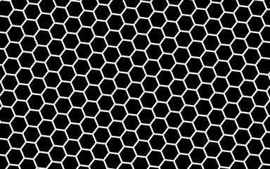 White honeycomb on a black background. Isometric geometry. 3D illustration