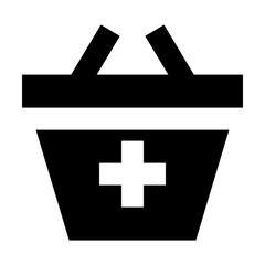 Obraz premium Basket Add Commerce Market Shop Supermarket vector icon