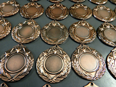 Lot of sport medals being manufactured