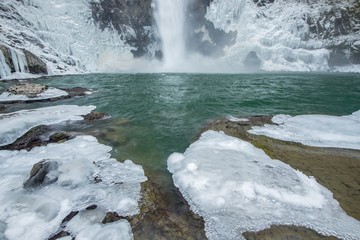 An ice Snoqualmie Falls in Winter - Washington State