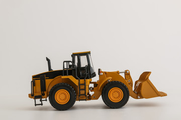 Wheel loader model on white background