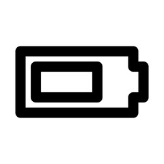 Fototapeta na wymiar Battery Three Quarter Power Electricity Charge vector icon