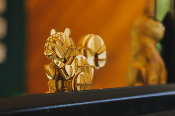 Squirrel Model close up with blur inferior decoration background