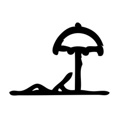 Obraz na płótnie Canvas Beach Umbrella Summer Shoping Cary Holiday vector icon
