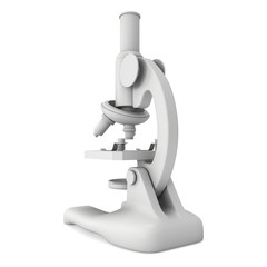 Microscope Biology School Laboratory Equipment. Science Education Symbol. 3d render isolated on white
