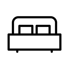 Bed Hotel Service Booking Trip Travel vector icon