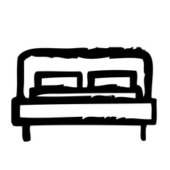 Bed Housekeeping Home Furniture Living Interior vector icon