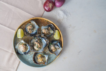 Fresh mussels ready to cooking.