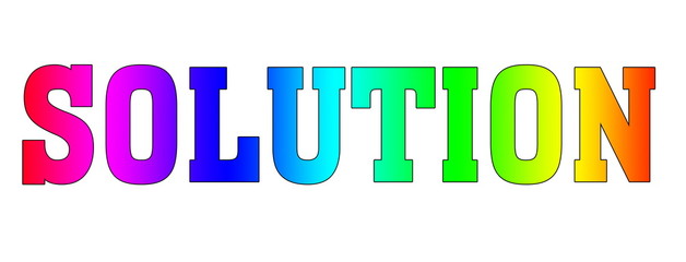 Solution Rainbow multicolor Letters