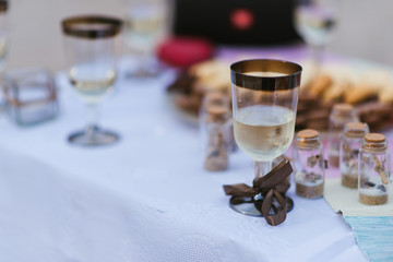 glasses of champagne on table