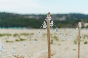 light bulbs on the beach