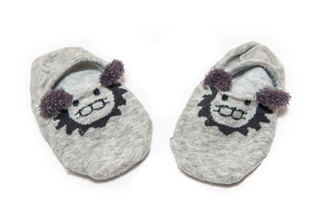 children's slippers on a white background