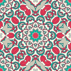 Fototapeta premium Hand drawn ornamental seamless pattern
